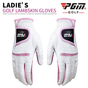 Soft Breathable Pure Sheepskin With Anti-slip Granules Golf Gloves Golf Women