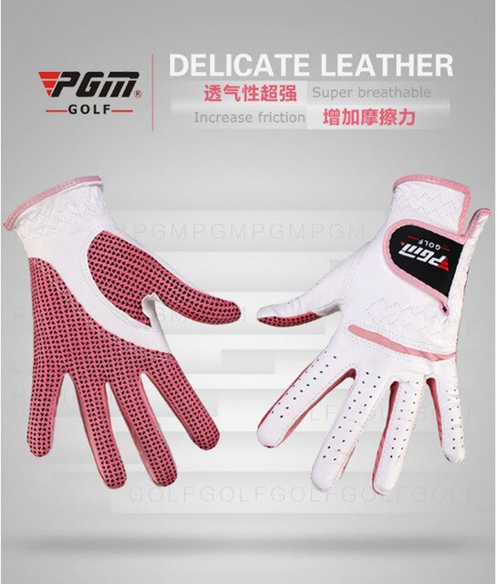 Soft Breathable Pure Sheepskin With Anti-slip Granules Golf Gloves Golf Women