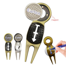 Load image into Gallery viewer, Golf Divot Repair Tool Magnet with Golf Marker Key Chain Liner